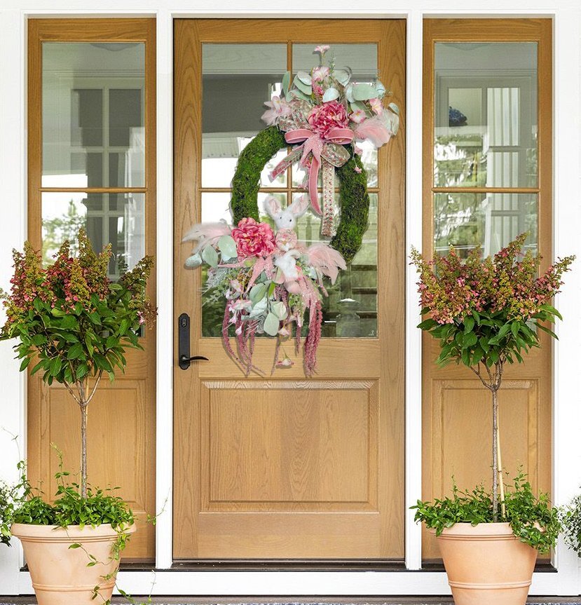 👋Easter Sale-Bunny Wreath, Bunny Door Hanger, Spring Wreath