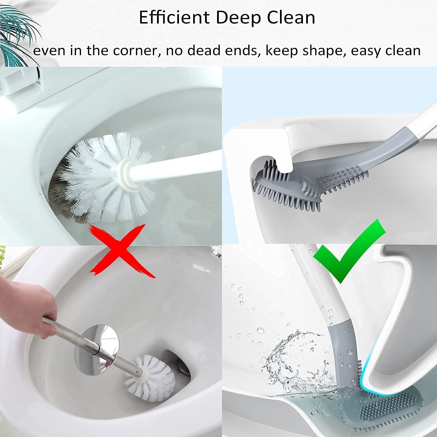 Golf Toilet Brush with Bendable Brush Deep Cleaning