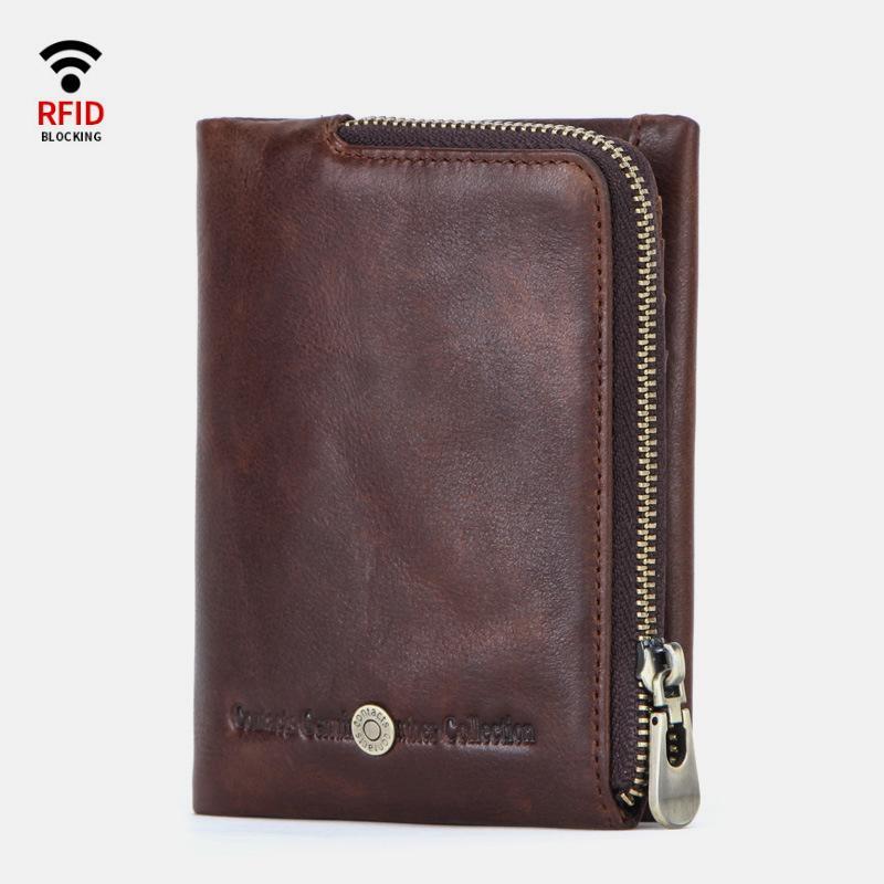 Men's RFID Blocking Genuine Leather Wallet