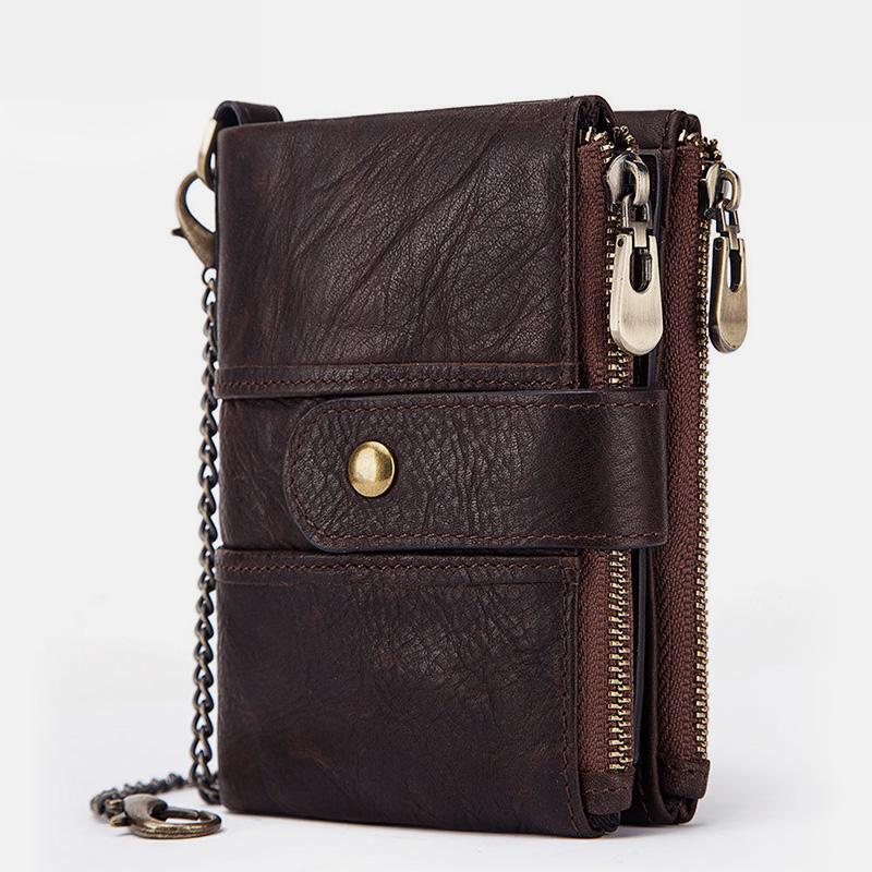Genuine Leather Anti-theft Retro Wallet With Chain (Buy 2 Get 15% Off,CODE:B2)