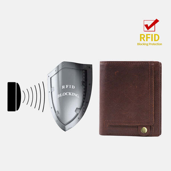 Retro RFID Multi-slot Leather Wallet