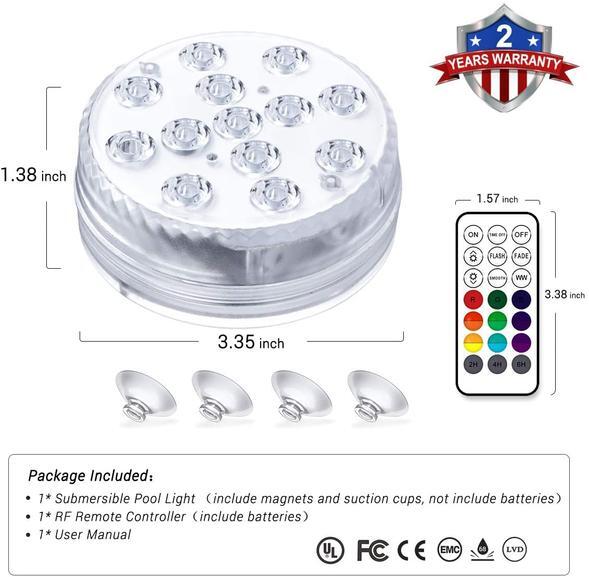 SUBMERSIBLE LED POOL LIGHTS REMOTE CONTROL (RF)