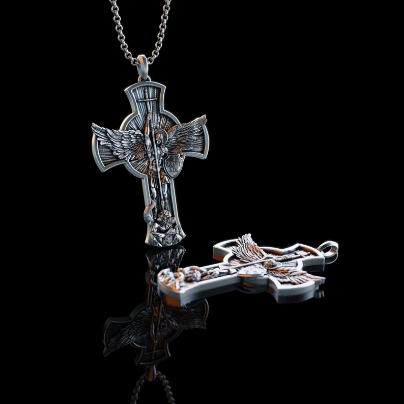 Handmade Archangel Saint Michael Necklace
