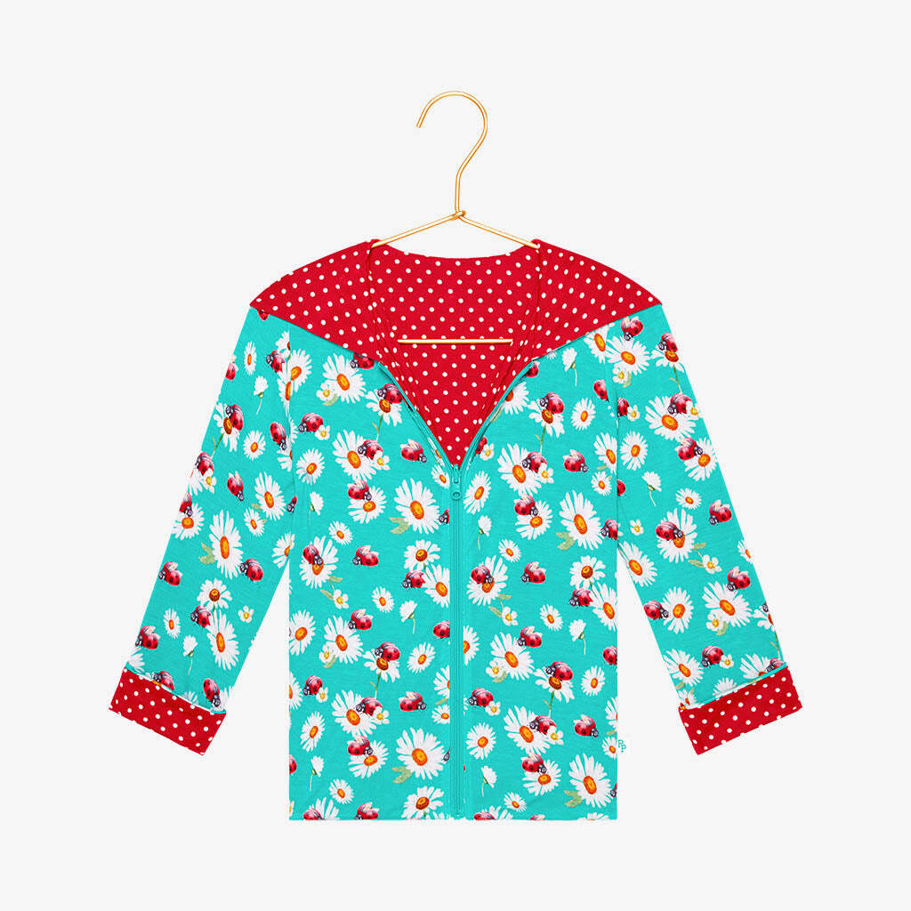 Ladybug & Rose Petal Polka Dot Reversible Long Sleeve Jacket