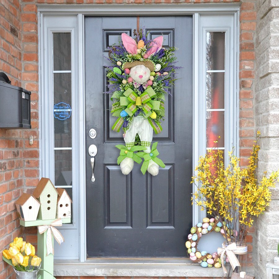🥕Easter Sale🥕Rustic Bunny Wreath|Spring Wreaths for Front Door