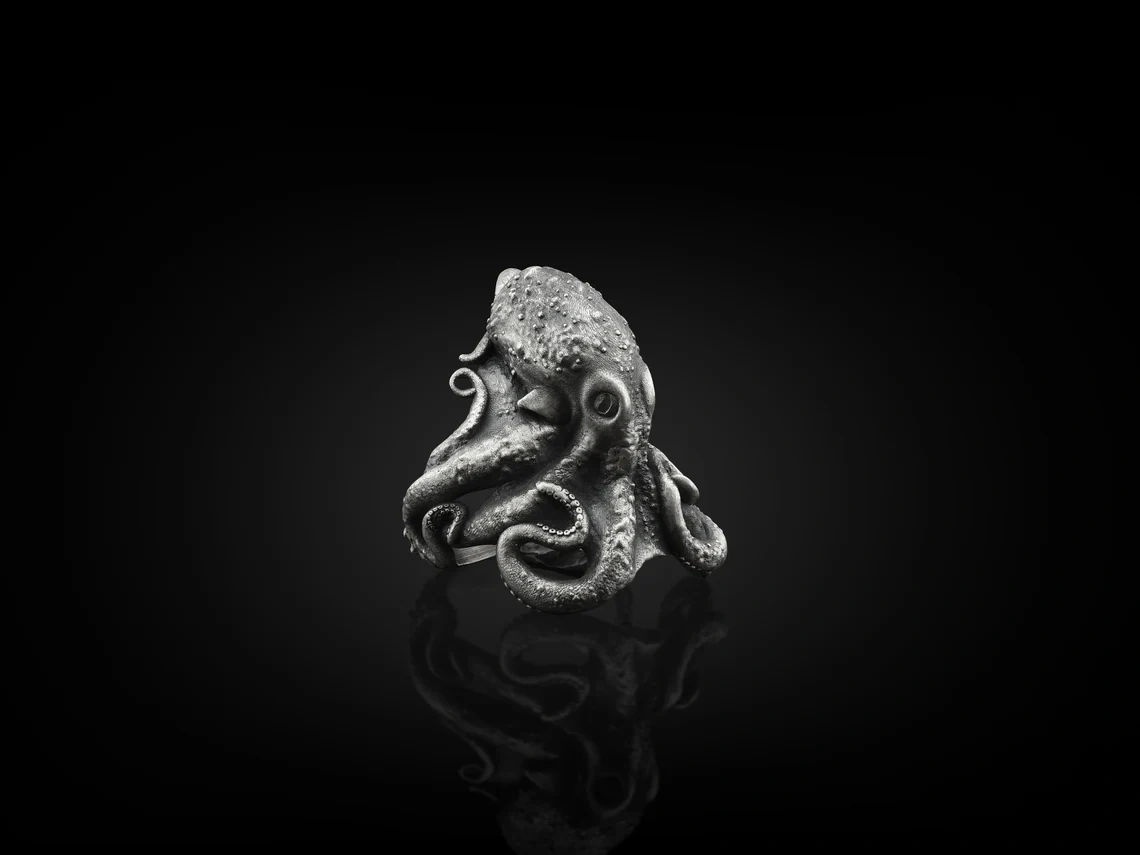 Octopus Handmade Sterling Silver Ring