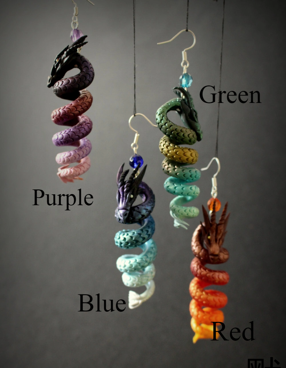 Fantasy dragon earrings