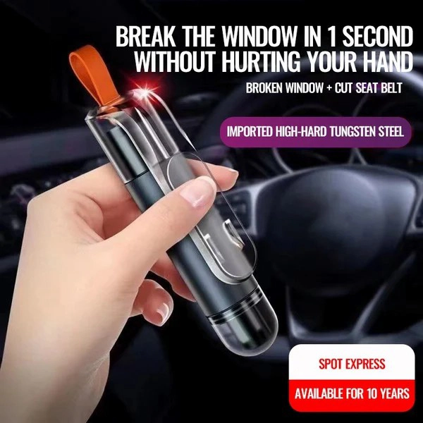 (🔥Resume Work Hot Sale)Emergency Life Key-2-IN-1 SAFETY TOOL-Window Breaker & Seat Belt Cutter