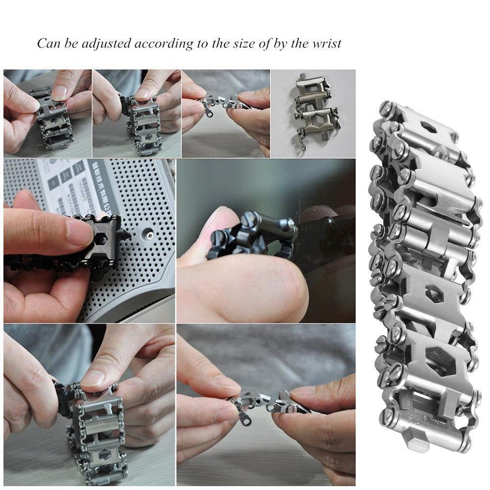 Stainless Steel Wearable Multifunction Tool Tread Bracelet