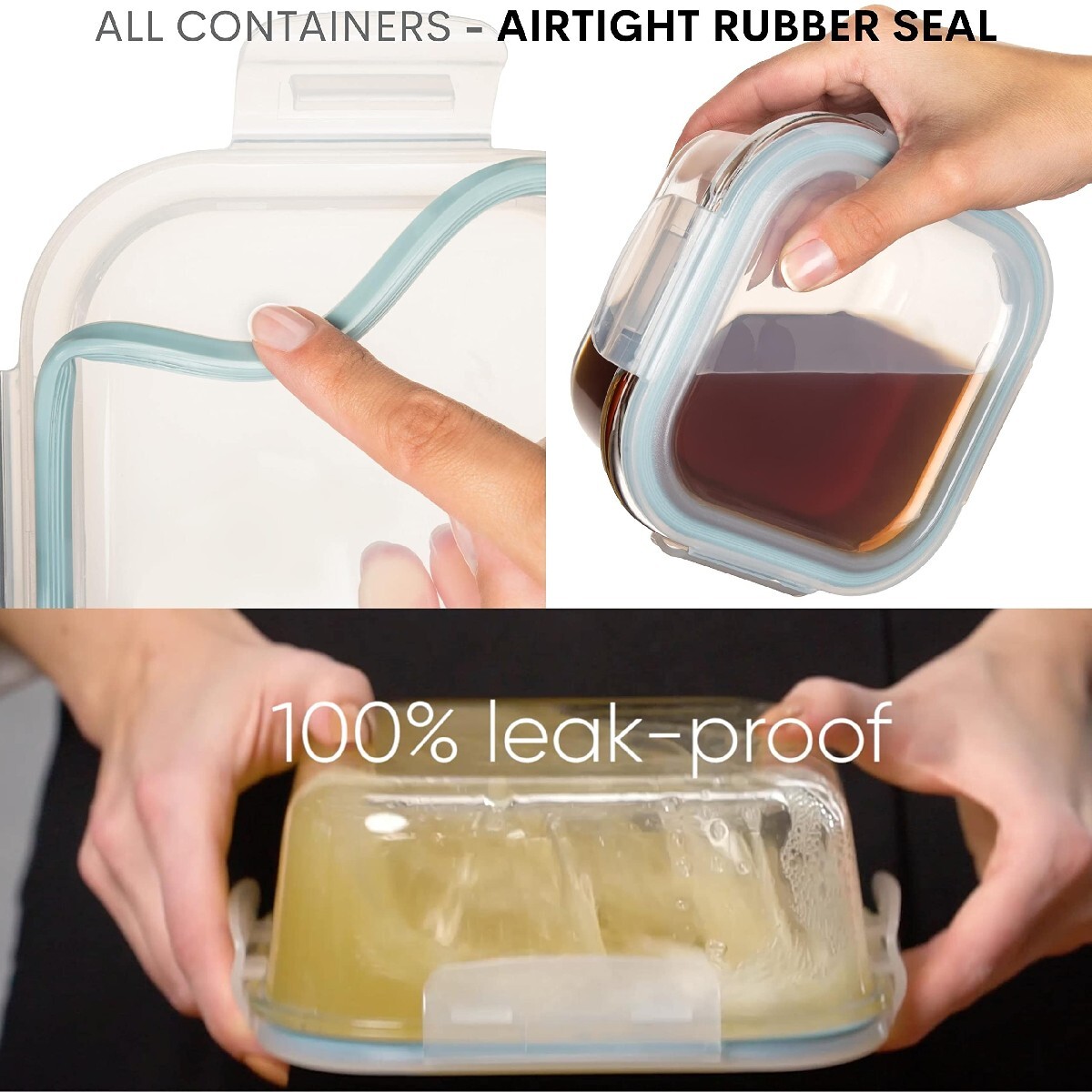 [9.99 Today Only ]35 Pc Set Glass Food Storage Containers with Lids - Glass Meal Prep Containers Airtight Glass Bento Boxes BPA-Free 100% Leak Proof