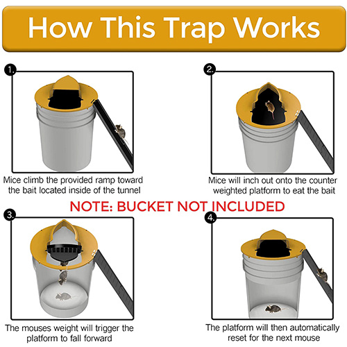 Slide Bucket Lid Mouse Rat Trap
