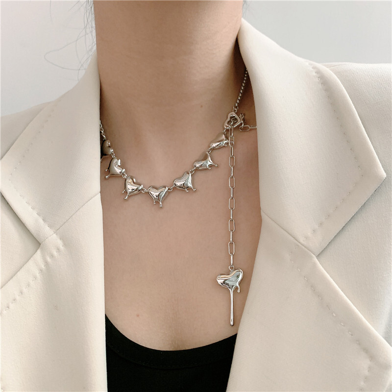 Chain splicing love necklace