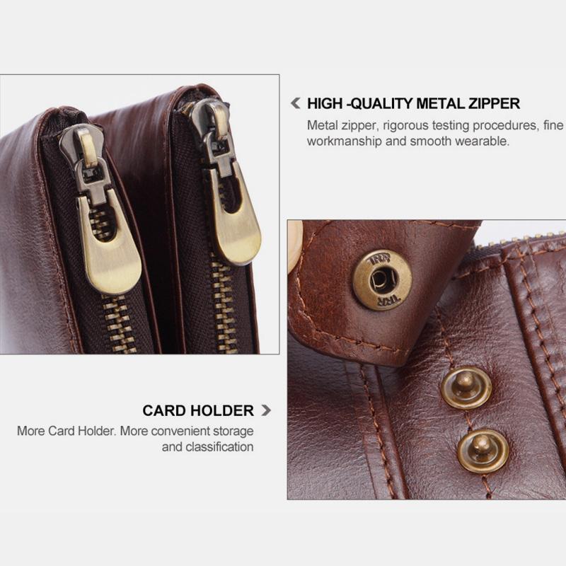 Large Capacity Genuine Leather Long Vintage Wallet