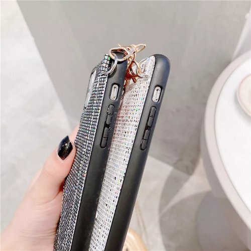 Fashion glitter diamond leather shoulder bag phone case for card slot wallet