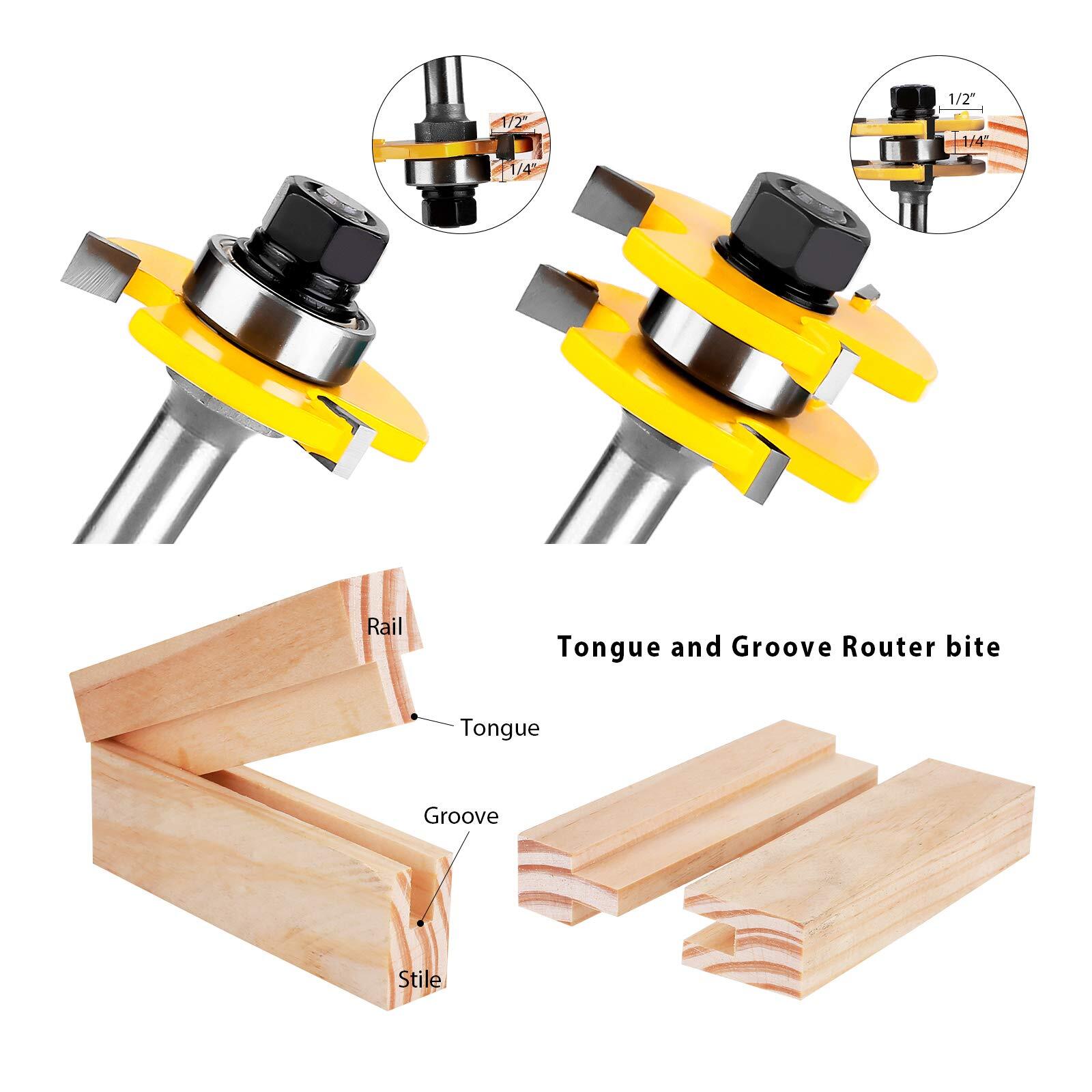 Tongue & Groove Assembly Router Bit Set