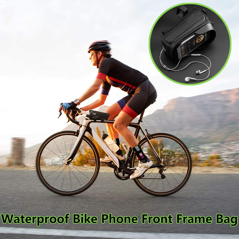 Waterproof Bike Phone Front Frame Bag-Perfect compatible with cellphones below 6.7 inches📱