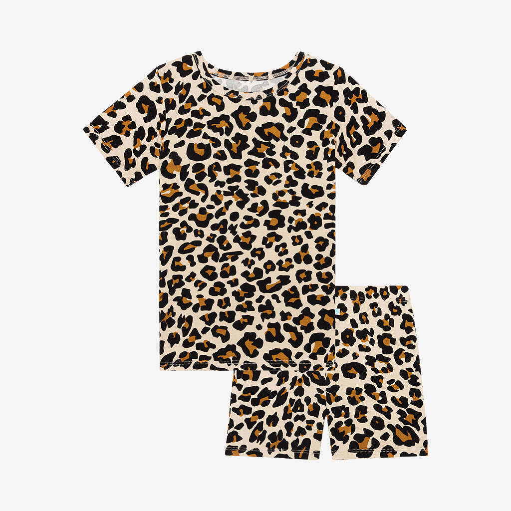 Lana Leopard Tan Short Sleeve Short Pajamas