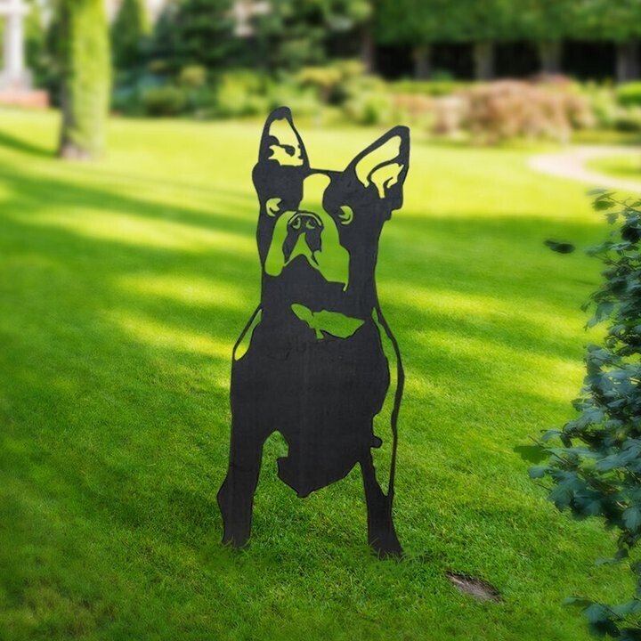 Boston Terrier Metal Silhouette