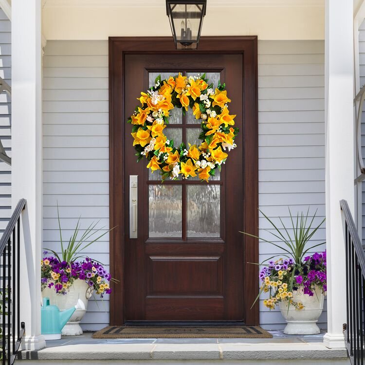 Easter Spring Yellow Daffodil Wreath-❤️like real flowers