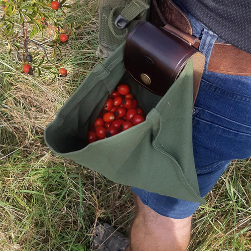 Leather and Canvas Bushcraft Picking Bag