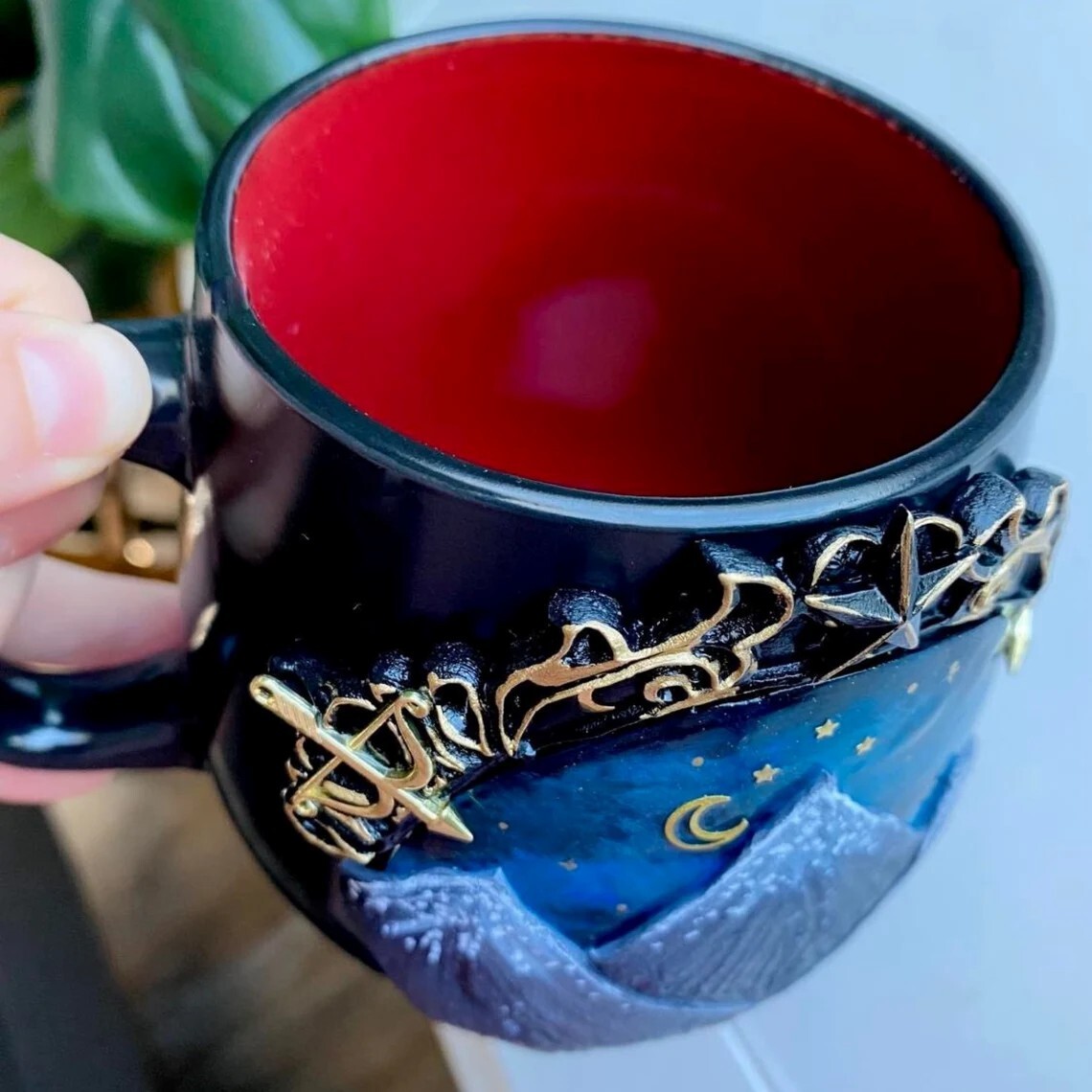 ACOTAR Mug | Rhysand Inspired Mug Night Court ACOTAR | Handmade ACOTAR Inspired Gifts | Acotar Jewelry | Goblincore | Feyre Dark Academia