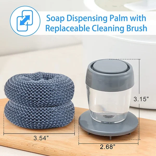 【🔥Hot Sale-Save 50% OFF】Soap Dispensing Palm Brush Storage Set